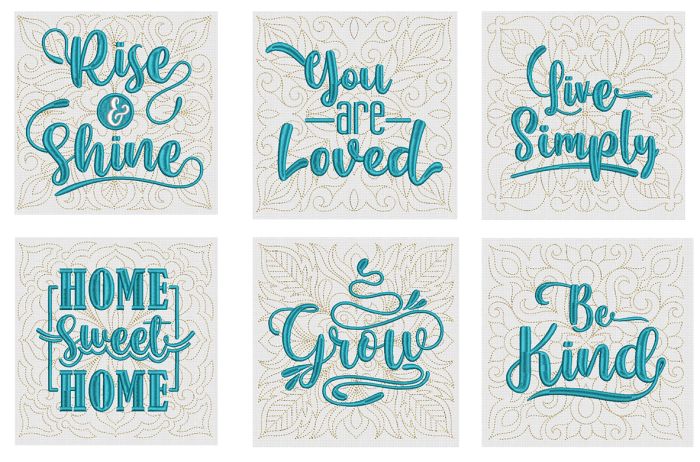 Home LIfe Quilt Blocks Machine Embroidery Designs by JuJu