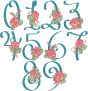 Delicate Rosebud Numbers | Machine Embroidery Designs by JuJu