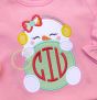 Snowman Peeker Girl Applique | Machine Embroidery Designs by JuJu