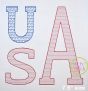Stacked Serif Patriotic Motif Embroidery Monogram Font | Machine Embroidery Designs by JuJu