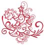 Swirly Christmas Redwork Machine Embroidery Designs by JuJu