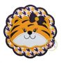 Tiger Face Scallop Girl Applique | Machine Embroidery Designs by JuJu
