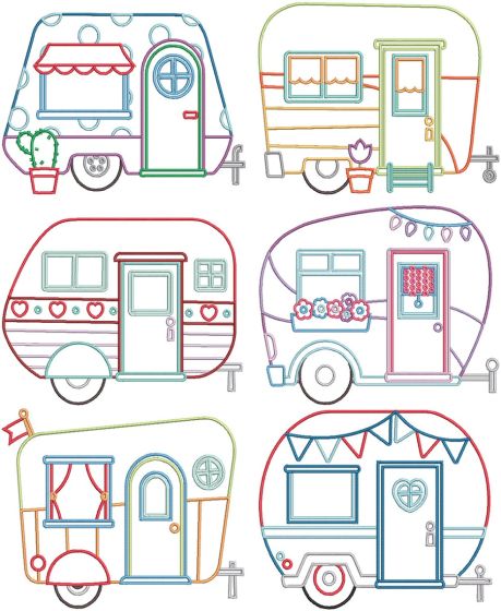 Camper Life | Machine Embroidery Designs by JuJu
