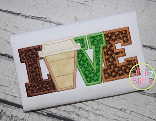 Coffee Love Applique | Machine Embroidery Designs by JuJu