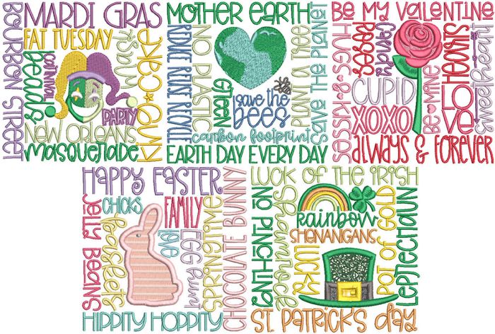 Holiday Subway Art | Machine Embroidery Designs by JuJu