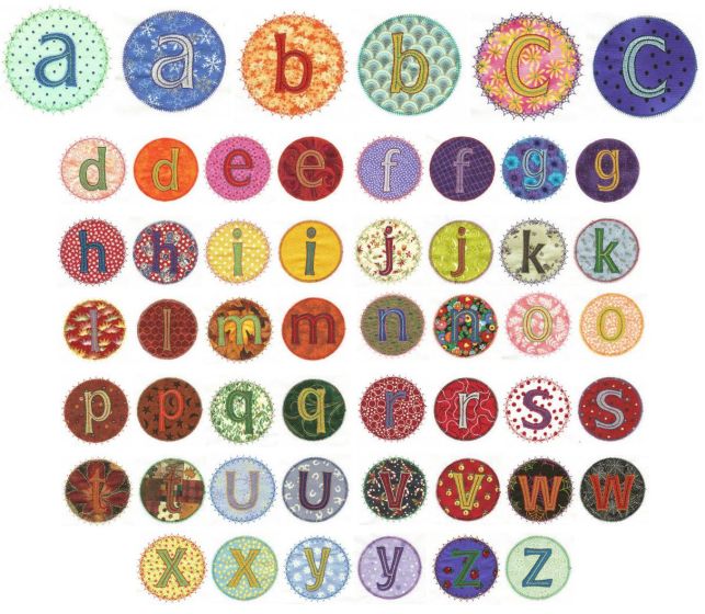 Alphabet Patches Applique Machine Embroidery Designs by JuJu 