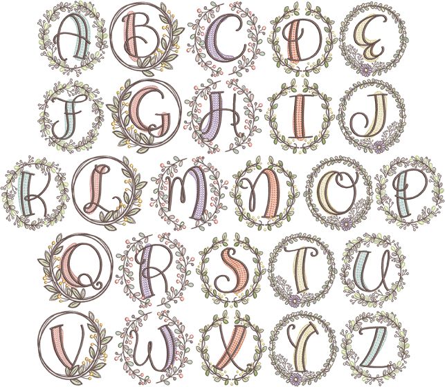 Hope Laurel Alphabet | Machine Embroidery Designs by JuJu