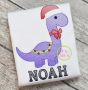 Christmas Brontosaurus Sketch | Machine Embroidery Designs by JuJu