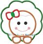 Gingerbread Girl Scallop | Machine Embroidery Designs by JuJu/ Stitch Away Applique 