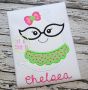 Ghost Glasses Girl Applique | Machine Embroidery Designs by JuJu