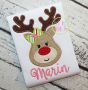 Reindeer Face Girl Applique | Machine Embroidery Designs by JuJu