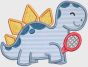 Sporty Dinosaurs Applique Machine Embroidery Designs by JuJu 