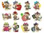 School Sock Monkeys Applique Machine Embroidery Designs by JuJu 