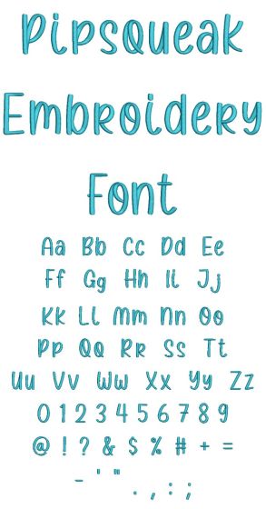 Pipsqueak Embroidery Font | Machine Embroidery Designs by JuJu