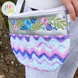 In The Hoop Zipper Bag Floral Project | Machine Embroidery