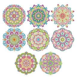 マンダラ　mandala stubbie2+1 Marvelous Mandalas Set 1 Machine Embroidery Designs by JuJu