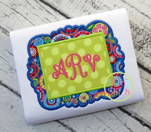 Fancy Frame Double Applique Frame | Machine Embroidery Designs by JuJu