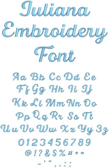 Juliana Embroidery Font | Machine Embroidery Designs by JuJu