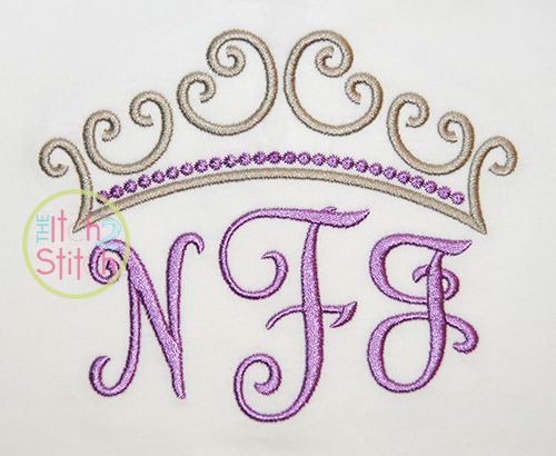 Princess Crown Topper Embroidery | Machine Embroidery Designs by JuJu