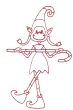 Quirky Christmas Elves Redwork Designs by Juju
