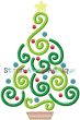 Christmas Swirly Tree | Machine Embroidery Designs by JuJu/ Stitch Away Applique 