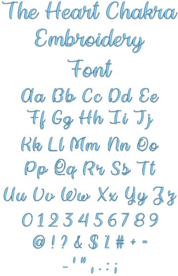 The Heart Chakra Embroidery Font | Machine Embroidery Designs by JuJu
