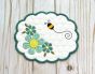 ITH Busy Bees Scalloped Mug Rug | Machine Embroidery Designs by JuJu