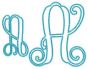 Fun Stitch Interlocking vine Ribbon Monogram Machine Embroidery Designs by JuJu