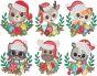Christmas Animal Laurels | Machine Embroidery Designs by JuJu