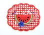 ITH Patriotic Watermelon Mug Rug | Machine Embroidery Designs by JuJu