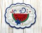ITH Patriotic Watermelon Mug Rug | Machine Embroidery Designs by JuJu