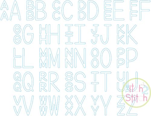 Stacked Sans Floss Applique Monogram Font | Machine Embroidery Designs by JuJu