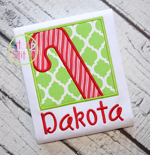 Christmas Candy Cane Box Applique | Machine Embroidery Designs by JuJu