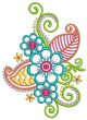 Mehndi Flowers Set 1 Machine Embroidery Designs by JuJu