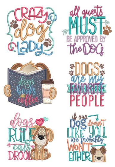 Dog Lovers Word Art 2 Machine Embroidery Designs by JuJu
