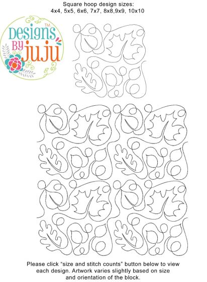 Autumn Leaves 2 End-to-End Quilting | Machine Embroidery Designs by JuJu
