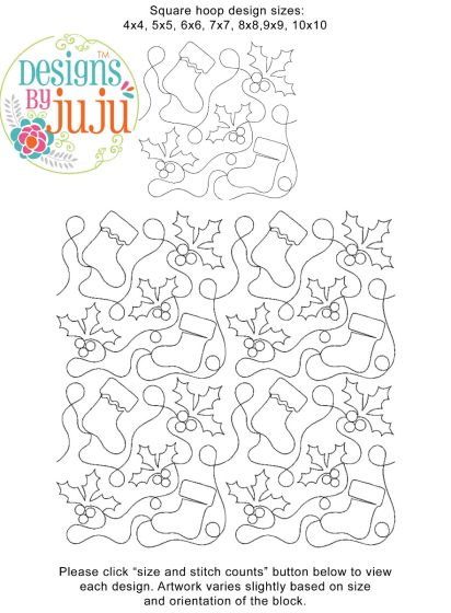 Christmas Stockings End-to-End Quilting | Machine Embroidery Designs by JuJu