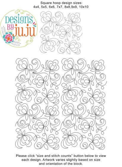 Echoing Posies End-to-End Quilting Design | Machine Embroidery Designs by JuJu