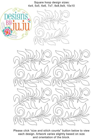 Ferns End-to-End Quilting Design | Machine Embroidery Designs by JuJu