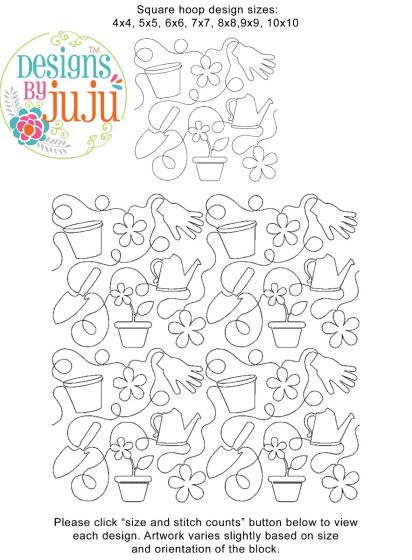 Garden Lovers End-to-End Quilting | Machine Embroidery Designs by JuJu