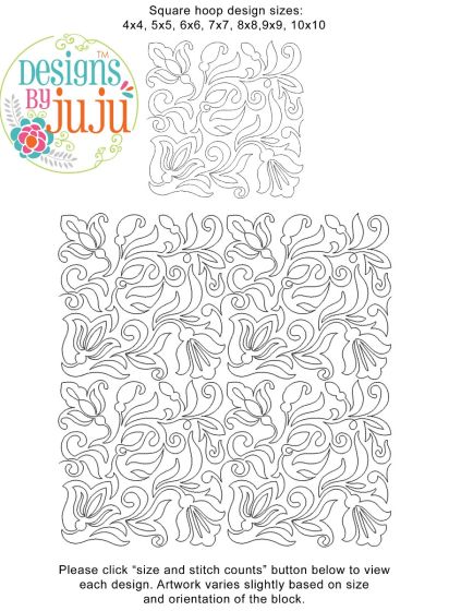 Iris End-to-End Quilting Design | Machine Embroidery Designs by JuJu