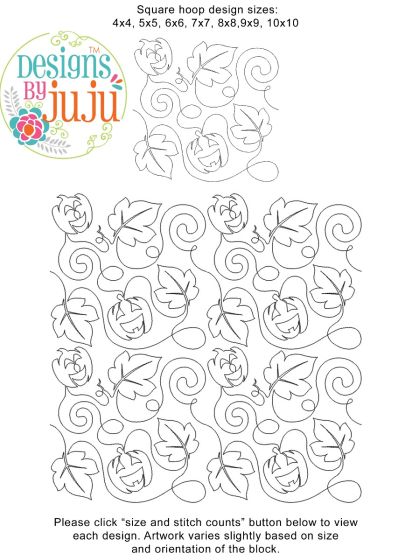 Jack-o-lanterns 1 End-to-End Quilting | Machine Embroidery Designs by JuJu