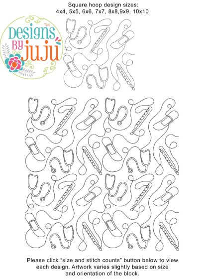 Medical Nursing End-to-End Quilting | Machine Embroidery Designs by JuJu