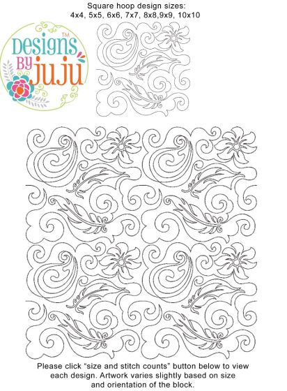 Paisley 2 End-to-End Quilting | Machine Embroidery Designs by JuJu