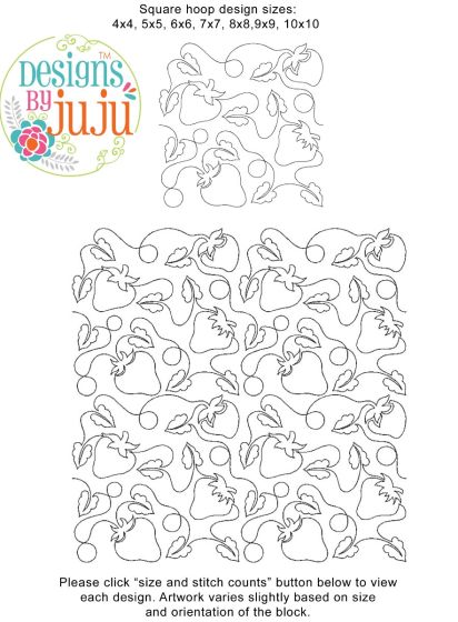 Strawberries End-to-End Quilting | Machine Embroidery Designs by JuJu