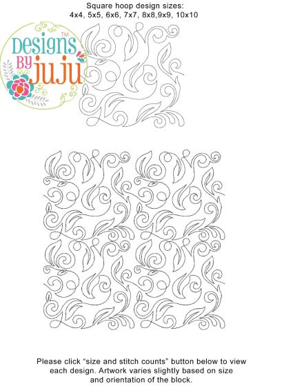 Vine 1 End-to-End Quilting | Machine Embroidery Designs by JuJu