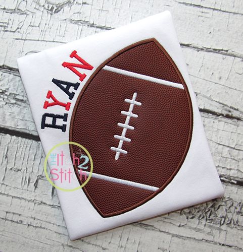 Football 2 Applique | Machine Embroidery Designs by JuJu