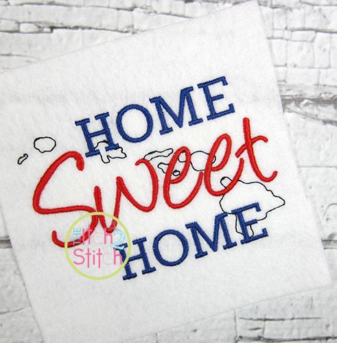 Home Sweet Home Hawaii Embroidery | Machine Embroidery Designs by JuJu 
