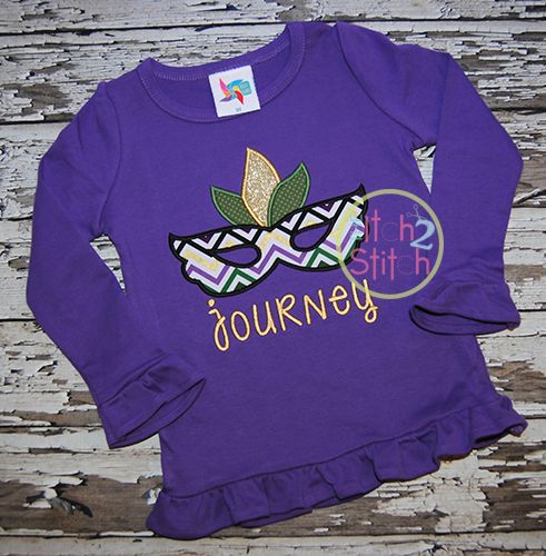 Mardi Gras Mask Applique | Machine Embroidery Designs by JuJu