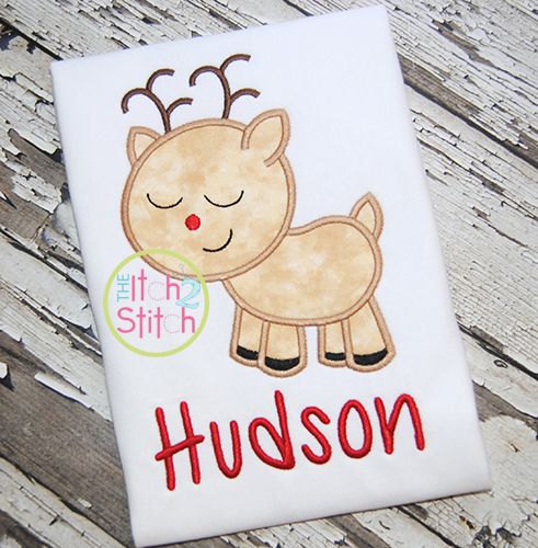 Sleepy Reindeer Boy Applique | Machine Embroidery Designs by JuJu